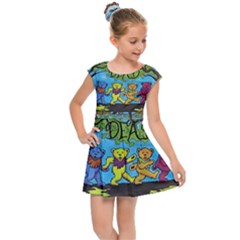 Dancing Bears Grateful Dead Kids  Cap Sleeve Dress by Cendanart