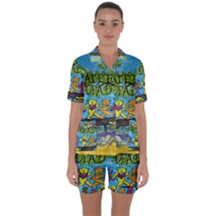 Dancing Bears Grateful Dead Satin Short Sleeve Pajamas Set by Cendanart