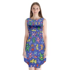 Grateful Dead Bears Pattern Sleeveless Chiffon Dress   by Cendanart