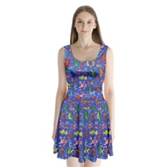 Grateful Dead Bears Pattern Split Back Mini Dress  by Cendanart