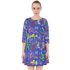 Grateful Dead Bears Pattern Smock Dress by Cendanart