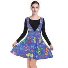 Grateful Dead Bears Pattern Plunge Pinafore Dress by Cendanart