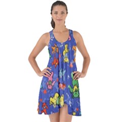 Grateful Dead Bears Pattern Show Some Back Chiffon Dress by Cendanart