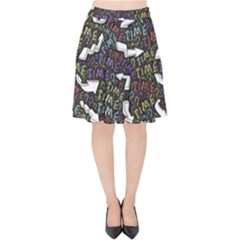 Mental Emojis Emoticons Icons Velvet High Waist Skirt by Paksenen