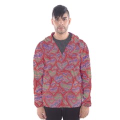 Love Hearts Valentines Connection Men s Hooded Windbreaker by Paksenen