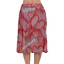 Love Hearts Valentine Red Symbol Velvet Flared Midi Skirt View2