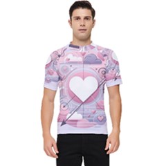 Heart Love Minimalist Design Men s Short Sleeve Rash Guard by Bedest