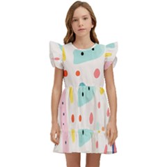 Abstract Seamless Colorful Pattern Kids  Winged Sleeve Dress by Ndabl3x