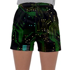 Circuits Circuit Board Green Technology Sleepwear Shorts by Ndabl3x