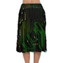 Circuits Circuit Board Green Technology Velvet Flared Midi Skirt View2