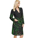 Circuits Circuit Board Green Technology Long Sleeve Velvet Robe View3