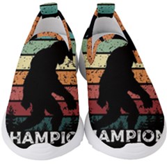 Monster Yeti Social Distance Monkey Kids  Slip On Sneakers by Cendanart