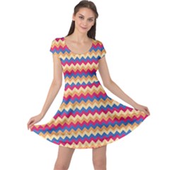 Zigzag Pattern Seamless Zig Zag Background Color Cap Sleeve Dress by Ket1n9