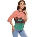 Brown Mountain Illustration Sunset Digital Art Mountains Women s Quarter Sleeve Pocket Shirt View2