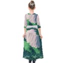 Green And White Polygonal Mountain Kids  Quarter Sleeve Maxi Dress View2