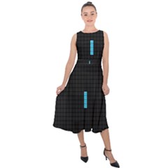 Tetris Game Midi Tie-back Chiffon Dress by Cendanart