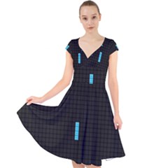 Tetris Game Cap Sleeve Front Wrap Midi Dress by Cendanart