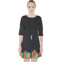 Tetris Game Quarter Sleeve Pocket Dress View1