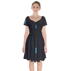 Tetris Game Short Sleeve Bardot Dress by Cendanart