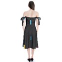 Tetris Game Shoulder Tie Bardot Midi Dress View2