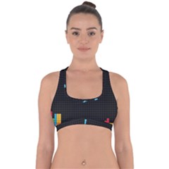 Tetris Game Cross Back Hipster Bikini Top  by Cendanart