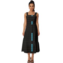 Tetris Game Square Neckline Tiered Midi Dress by Cendanart