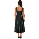 Tetris Game Square Neckline Tiered Midi Dress View4