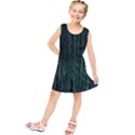 Green Matrix Code Illustration Digital Art Portrait Display Kids  Tunic Dress View1