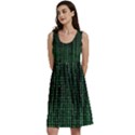 Green Matrix Code Illustration Digital Art Portrait Display Classic Skater Dress View1