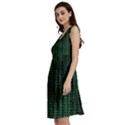 Green Matrix Code Illustration Digital Art Portrait Display Classic Skater Dress View2