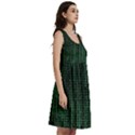 Green Matrix Code Illustration Digital Art Portrait Display Classic Skater Dress View3