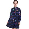 Retro Games Long Sleeve Chiffon Shirt Dress View1