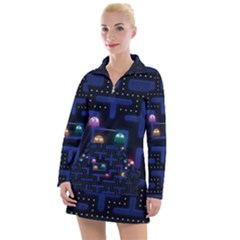 Retro Games Women s Long Sleeve Casual Dress by Cendanart