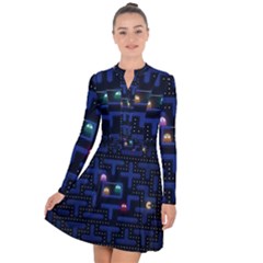 Retro Games Long Sleeve Panel Dress by Cendanart