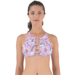 Beautiful Cute Animals Pattern Pink Perfectly Cut Out Bikini Top by Grandong