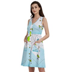 Astronaut Spaceship Sleeveless Dress With Pocket by Bedest