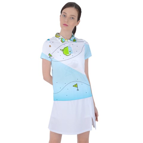 Astronaut Spaceship Women s Polo T-shirt by Bedest