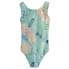 Background School Doodles Graphic Kids  Cut-out Back One Piece Swimsuit by Bedest