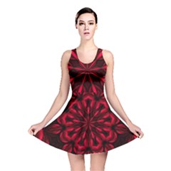 Kaleidoscope Template Red Abstract Reversible Skater Dress by Grandong