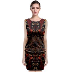 Kaleidoscope Multicoloured Sleeveless Velvet Midi Dress by Grandong