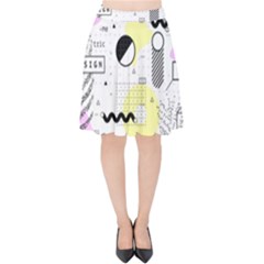 Graphic Design Geometric Background Velvet High Waist Skirt by Bedest