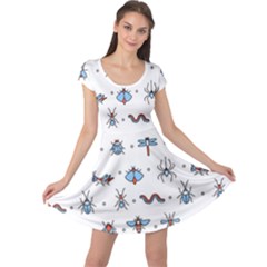 Insects Icons Square Seamless Pattern Cap Sleeve Dress by Bedest