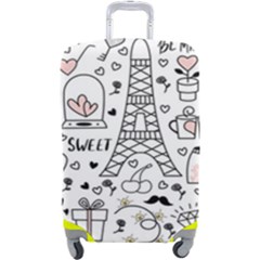 Big Collection With Hand Drawn Objects Valentines Day Luggage Cover (large) by Bedest