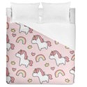 Cute Unicorn Rainbow Seamless Pattern Background Duvet Cover (Queen Size) View1