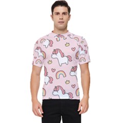 Cute Unicorn Rainbow Seamless Pattern Background Men s Short Sleeve Rash Guard by Bedest