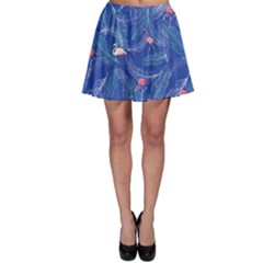 Feather Blue Skater Skirt by CoolDesigns