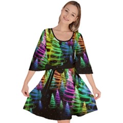 Xmas Colorful Christmas Lights Velour Kimono Dress by CoolDesigns