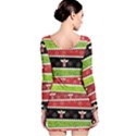 Snowflakes Colorful Christmas Angel Long Sleeve Velvet Bodycon Dress View2