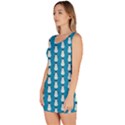 Blue Snowman Pattern on Blue Bodycon Dress View2