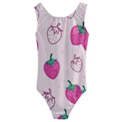 Seamless Strawberry Fruit Pattern Background Kids  Cut-out Back One Piece Swimsuit by Bedest